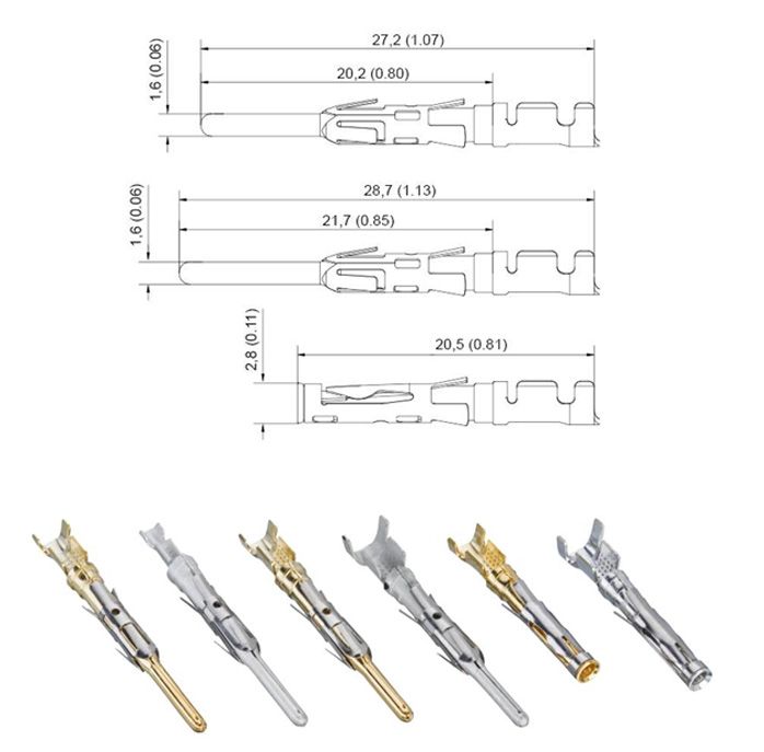 general accessories - contacts for plastic and metal circular connectors