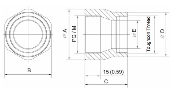 metal circular connectors back shell with pg/m thread