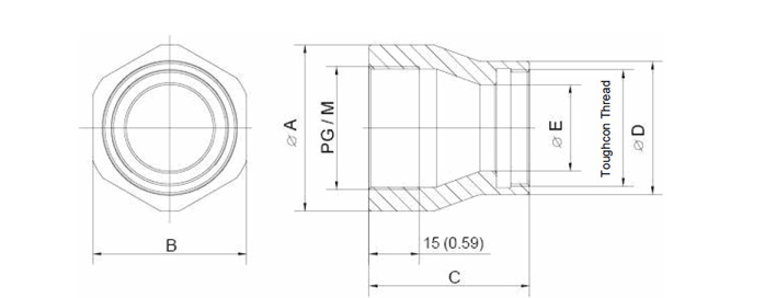 plastic circular connectors back shell with PG/M thread